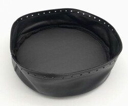 Angel Çanta Aksesuar Siyah Suni Deri 22 cm Yuvarlak Yüksek Çanta Tabanı Light Gold Metalli - 1