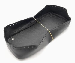 Angel Çanta Aksesuar Siyah Suni Deri 28x13 cm Yüksek Çanta Tabanı Gümüş Metalli - 2