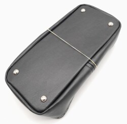 Angel Çanta Aksesuar Siyah Suni Deri 28x13 cm Yüksek Çanta Tabanı Gümüş Metalli - 3