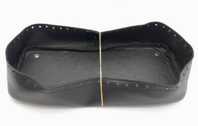 Angel Çanta Aksesuar Siyah Suni Deri 28x13 cm Yüksek Çanta Tabanı Gümüş Metalli - 1