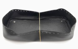 Angel Çanta Aksesuar Siyah Suni Deri 28x13 cm Yüksek Çanta Tabanı Gümüş Metalli - Angel Çanta Aksesuar