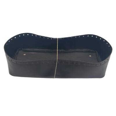 Angel Çanta Aksesuar Siyah Suni Deri 28x13 cm Yüksek Çanta Tabanı Light Gold Metalli - 1