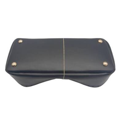 Angel Çanta Aksesuar Siyah Suni Deri 28x13 cm Yüksek Çanta Tabanı Light Gold Metalli - 3