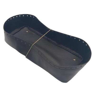 Angel Çanta Aksesuar Siyah Suni Deri 28x13 cm Yüksek Çanta Tabanı Light Gold Metalli - 2