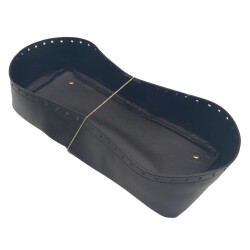 Angel Çanta Aksesuar Siyah Suni Deri 28x13 cm Yüksek Çanta Tabanı Light Gold Metalli - 2