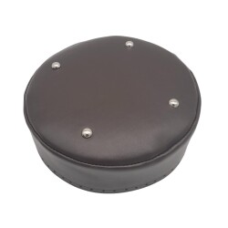 Angel Çanta Aksesuar Suni Deri 22 cm Yuvarlak Yüksek Çanta Tabanı Koyu Kahverengi Gümüş Metalli - 2