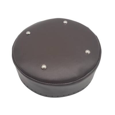 Angel Çanta Aksesuar Suni Deri 22 cm Yuvarlak Yüksek Çanta Tabanı Koyu Kahverengi Gümüş Metalli - 2