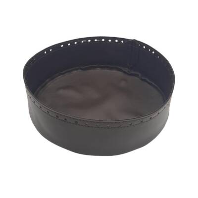 Angel Çanta Aksesuar Suni Deri 22 cm Yuvarlak Yüksek Çanta Tabanı Koyu Kahverengi Gümüş Metalli - 1