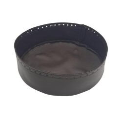 Angel Çanta Aksesuar Suni Deri 22 cm Yuvarlak Yüksek Çanta Tabanı Koyu Kahverengi Light Gold Metalli - 1