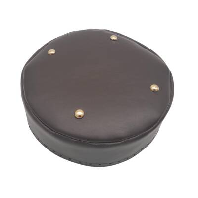 Angel Çanta Aksesuar Suni Deri 22 cm Yuvarlak Yüksek Çanta Tabanı Koyu Kahverengi Light Gold Metalli - 2