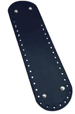 Angel Çanta Aksesuar Suni Deri 37x10 cm Oval Çanta Taban Lacivert Renk Gümüş Aparatlı - 1