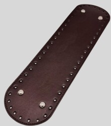 Angel Çanta Aksesuar Suni Deri 37x10 cm Oval Çanta Tabanı Koyu Kahve Renk Gümüş Aparatlı - Angel Çanta Aksesuar