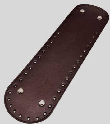 Angel Çanta Aksesuar Suni Deri 37x10 cm Oval Çanta Tabanı Koyu Kahve Renk Gümüş Aparatlı - 1