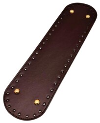 Angel Çanta Aksesuar Suni Deri 37x10 cm Oval Çanta Tabanı Koyu Kahve Renk Light Gold Aparatlı - Angel Çanta Aksesuar