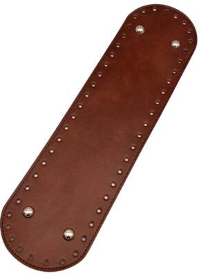 Angel Çanta Aksesuar Suni Deri 37x10 cm Oval Çanta Tabanı Taba Renk Gümüş Aparatlı - 1