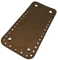 Angel Çanta Aksesuar Suni Deri Bakır Renk DikdörtgenTaban 25X12 Cm Gümüş Metalli - Angel Çanta Aksesuar