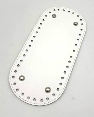 Angel Çanta Aksesuar Suni Deri Beyaz Renk Oval Taban 25X12 Cm Silvery Metalli - 1