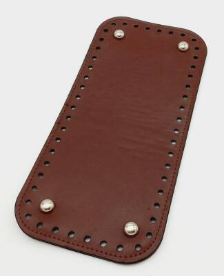 Angel Çanta Aksesuar Suni Deri Bordo Renk 25X12 cm Dikdörtgen Çanta Tabanı (Gümüş Aparatlı) - 1