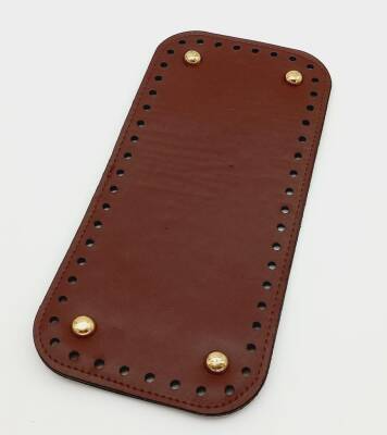 Angel Çanta Aksesuar Suni Deri Bordo Renk 25X12 cm Dikdörtgen Çanta Tabanı (Light Gold Aparatlı) - 1