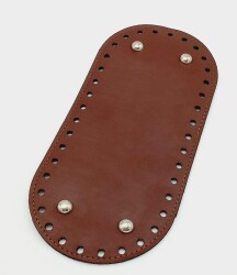 Angel Çanta Aksesuar Suni Deri Bordo Renk 25X12 cm Oval Çanta Tabanı (Gümüş Aparatlı) - Angel Çanta Aksesuar