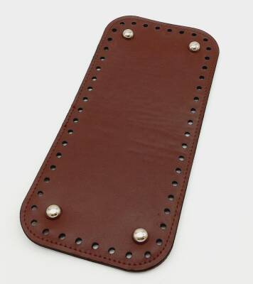 Angel Çanta Aksesuar Suni Deri Bordo Renk 30X12 cm Dikdörtgen Çanta Tabanı (Gümüş Aparatlı) - 1