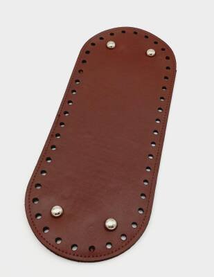 Angel Çanta Aksesuar Suni Deri Bordo Renk 30X12 cm Oval Çanta Tabanı (Gümüş Aparatlı) - 1