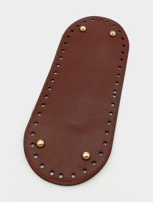 Angel Çanta Aksesuar Suni Deri Bordo Renk 30X12 cm Oval Çanta Tabanı (Light Gold Aparatlı) - 1