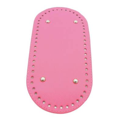 Angel Çanta Aksesuar Suni Deri Fuşya Renk 25X12 cm Oval Çanta Tabanı - 1