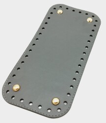 Angel Çanta Aksesuar Suni Deri Gri Renk 25X12 cm Dikdörtgen Çanta Tabanı (Light Gold Aparatlı) - Angel Çanta Aksesuar