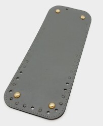 Angel Çanta Aksesuar Suni Deri Gri Renk 30X12 cm Dikdörtgen Çanta Tabanı (Light Gold Aparatlı) - Angel Çanta Aksesuar