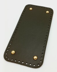 Angel Çanta Aksesuar Suni Deri Haki Renk 25X12 cm Dikdörtgen Çanta Tabanı (Light Gold Aparatlı) - Angel Çanta Aksesuar