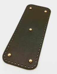 Angel Çanta Aksesuar Suni Deri Haki Renk 30X12 cm Dikdörtgen Çanta Tabanı (Light Gold Aparatlı) - Angel Çanta Aksesuar