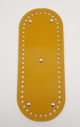 Angel Çanta Aksesuar Suni Deri Hardal Renk 30X12 cm Oval Çanta Tabanı (Gümüş Aparatlı) - Angel Çanta Aksesuar