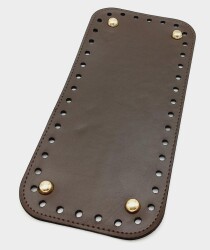 Angel Çanta Aksesuar Suni Deri Kahverengi 25X12 cm Dikdörtgen Çanta Tabanı (Light Gold Aparatlı) - Angel Çanta Aksesuar