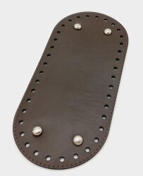 Angel Çanta Aksesuar Suni Deri Kahverengi 25X12 cm Oval Çanta Tabanı (Gümüş Aparatlı) - Angel Çanta Aksesuar