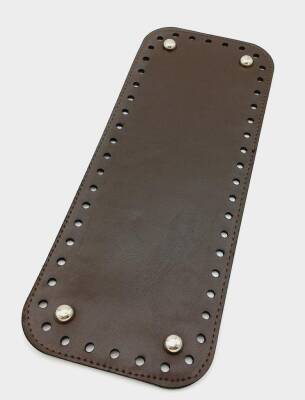 Angel Çanta Aksesuar Suni Deri Kahverengi 30X12 cm Dikdörtgen Çanta Tabanı (Gümüş Aparatlı) - 1