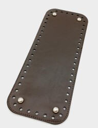 Angel Çanta Aksesuar Suni Deri Kahverengi 30X12 cm Dikdörtgen Çanta Tabanı (Gümüş Aparatlı) - Angel Çanta Aksesuar