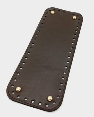 Angel Çanta Aksesuar Suni Deri Kahverengi 30X12 cm Dikdörtgen Çanta Tabanı (Light Gold Aparatlı) - 1