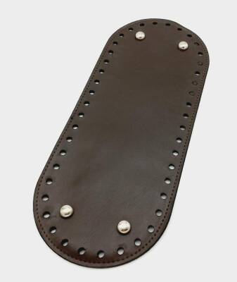 Angel Çanta Aksesuar Suni Deri Kahverengi 30X12 cm Oval Çanta Tabanı (Gümüş Aparatlı) - 1