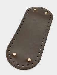 Angel Çanta Aksesuar Suni Deri Kahverengi 30X12 cm Oval Çanta Tabanı (Light Gold Aparatlı) - Angel Çanta Aksesuar
