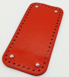 Angel Çanta Aksesuar Suni Deri Kırmızı Renk 25X12 cm Dikdörtgen Çanta Tabanı (Gümüş Aparatlı) - Angel Çanta Aksesuar