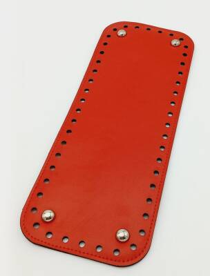 Angel Çanta Aksesuar Suni Deri Kırmızı Renk 30X12 cm Dikdörtgen Çanta Tabanı (Gümüş Aparatlı) - 1