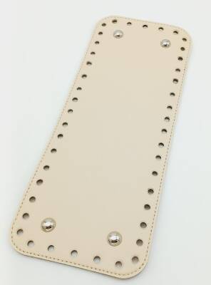 Angel Çanta Aksesuar Suni Deri Krem Renk 30X12 cm Dikdörtgen Çanta Tabanı (Gümüş Aparatlı) - 1