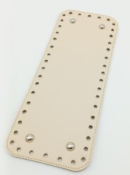 Angel Çanta Aksesuar Suni Deri Krem Renk 30X12 cm Dikdörtgen Çanta Tabanı (Gümüş Aparatlı) - Angel Çanta Aksesuar