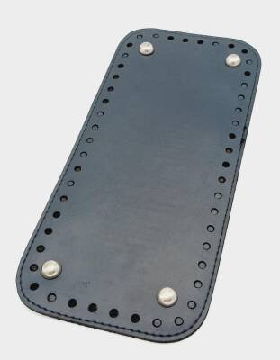 Angel Çanta Aksesuar Suni Deri Lacivert Renk 25X12 cm Dikdörtgen Çanta Tabanı (Gümüş Aparatlı) - 1