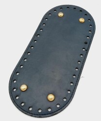 Angel Çanta Aksesuar Suni Deri Lacivert Renk 25X12 cm Oval Çanta Tabanı (Light Gold Aparatlı) - Angel Çanta Aksesuar