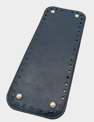 Angel Çanta Aksesuar Suni Deri Lacivert Renk 30X12 cm Dikdörtgen Çanta Tabanı (Gümüş Aparatlı) - 1