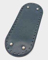 Angel Çanta Aksesuar Suni Deri Lacivert Renk 30X12 cm Oval Çanta Tabanı (Gümüş Aparatlı) - Angel Çanta Aksesuar