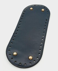 Angel Çanta Aksesuar Suni Deri Lacivert Renk 30X12 cm Oval Çanta Tabanı (Light Gold Aparatlı) - Angel Çanta Aksesuar