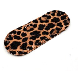 Angel Çanta Aksesuar Suni Deri Leopar 20x8 cm Oval Çanta Tabanı - Angel Çanta Aksesuar